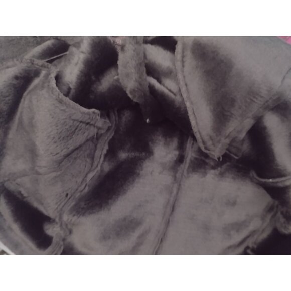 Coldwater Creek Faux Suede Fur Lined Toggle Vest Size XL Faceted Preppy Brown - Picture 6 of 7